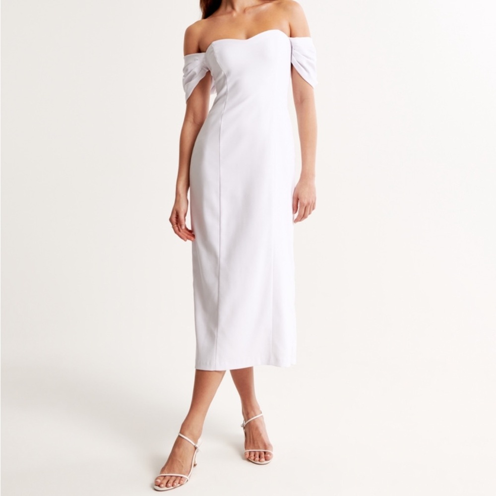 Abercrombie and Fitch White Off-Shoulder Dress